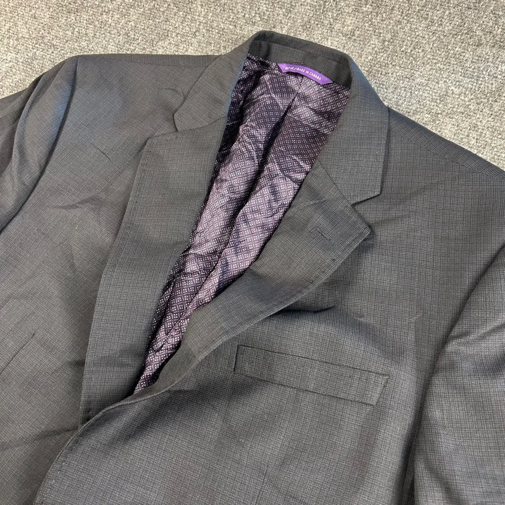 Ted Baker London Endurance Jay CT Suit Jacket 42R Grey Wool Micro Check Blazer